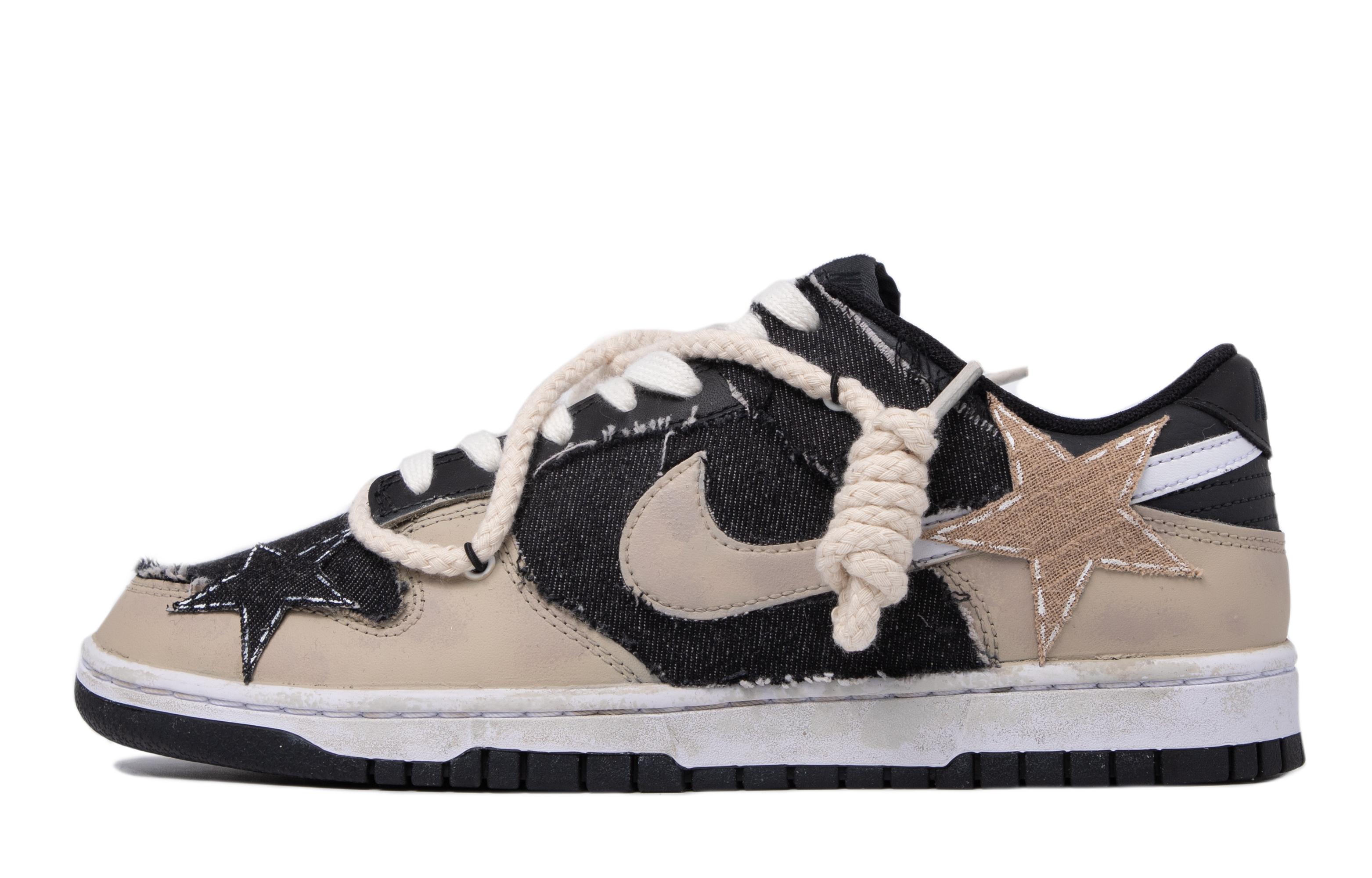 

Кроссовки Nike Dunk Skateboard Shoes Women's Low-Top Black/Brown White, Черный, Кроссовки Nike Dunk Skateboard Shoes Women's Low-Top Black/Brown White