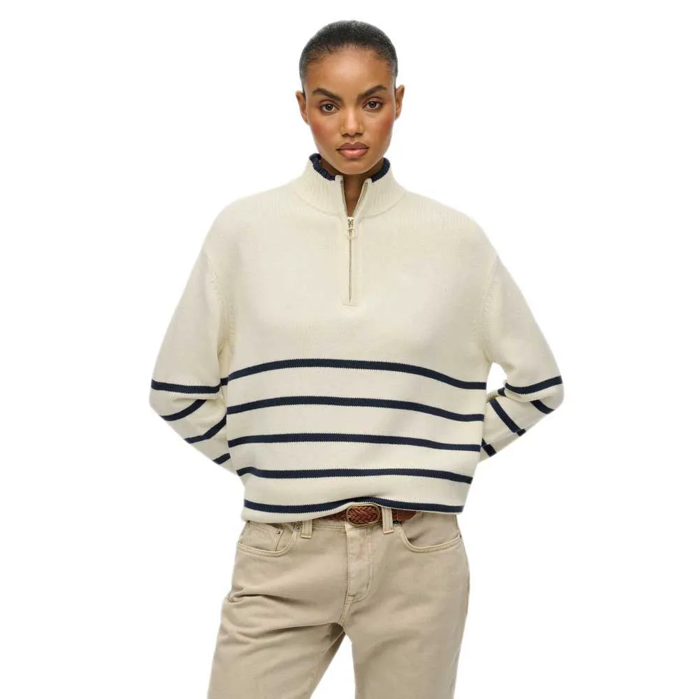 

Свитер Superdry Cotton half zip, бежевый