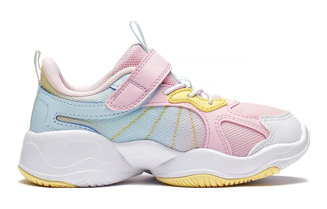 Низкие детские беговые кроссовки розовые голубые Kids' LINING YOUNG — фото 2