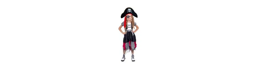 Костюм пиратки для девочек (детский) Dress Up America, черный — фото 3