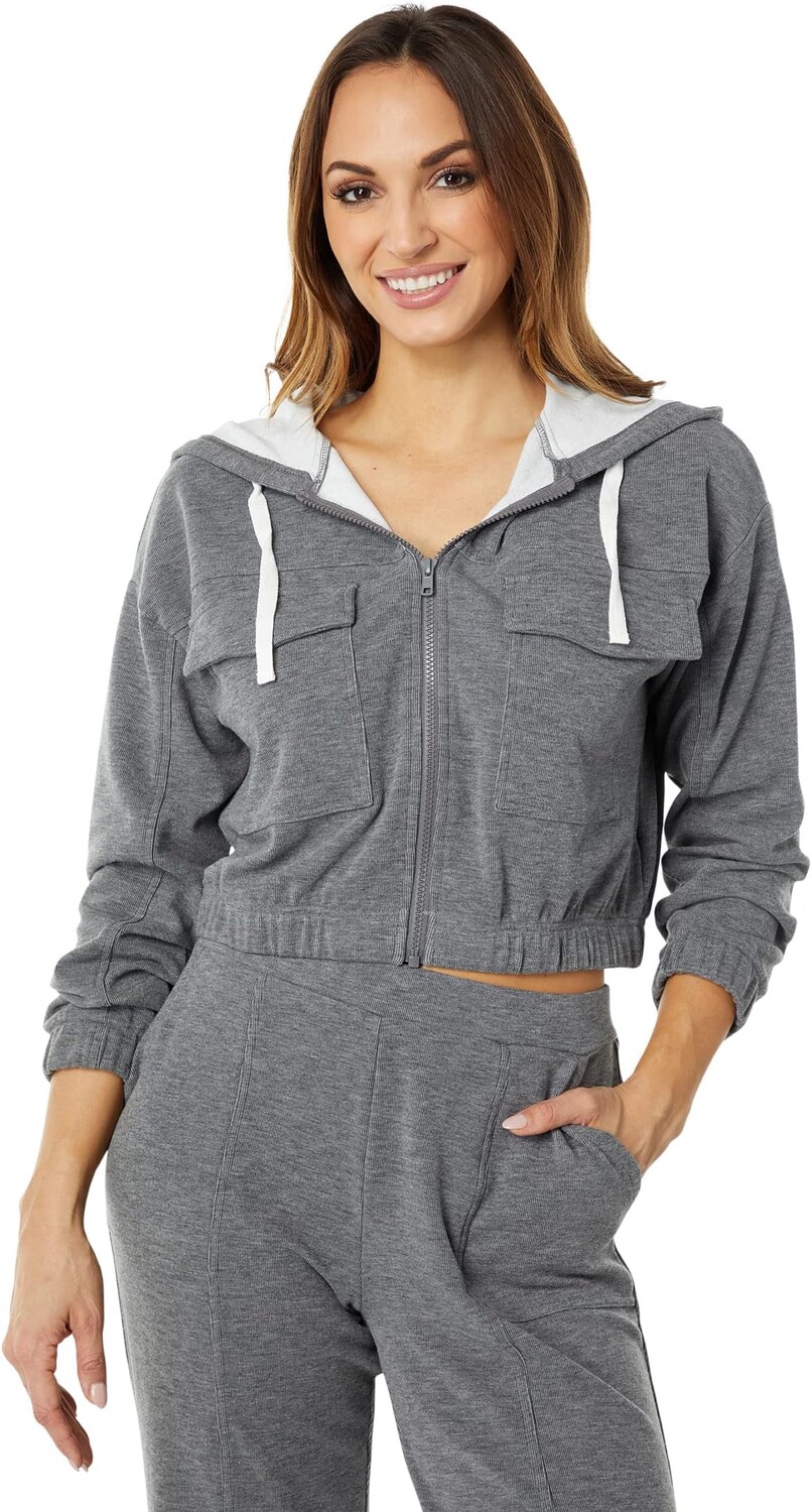 

Толстовка bobi Los Angeles Crop Zip-Up Jacket in Cozy Heather Knit, угольный