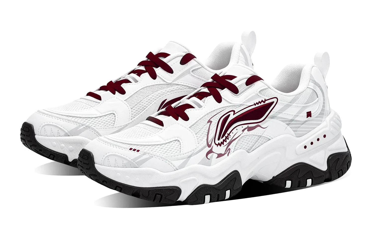 Кроссовки повседневные с огненным узором Li-Ning White — фото 4