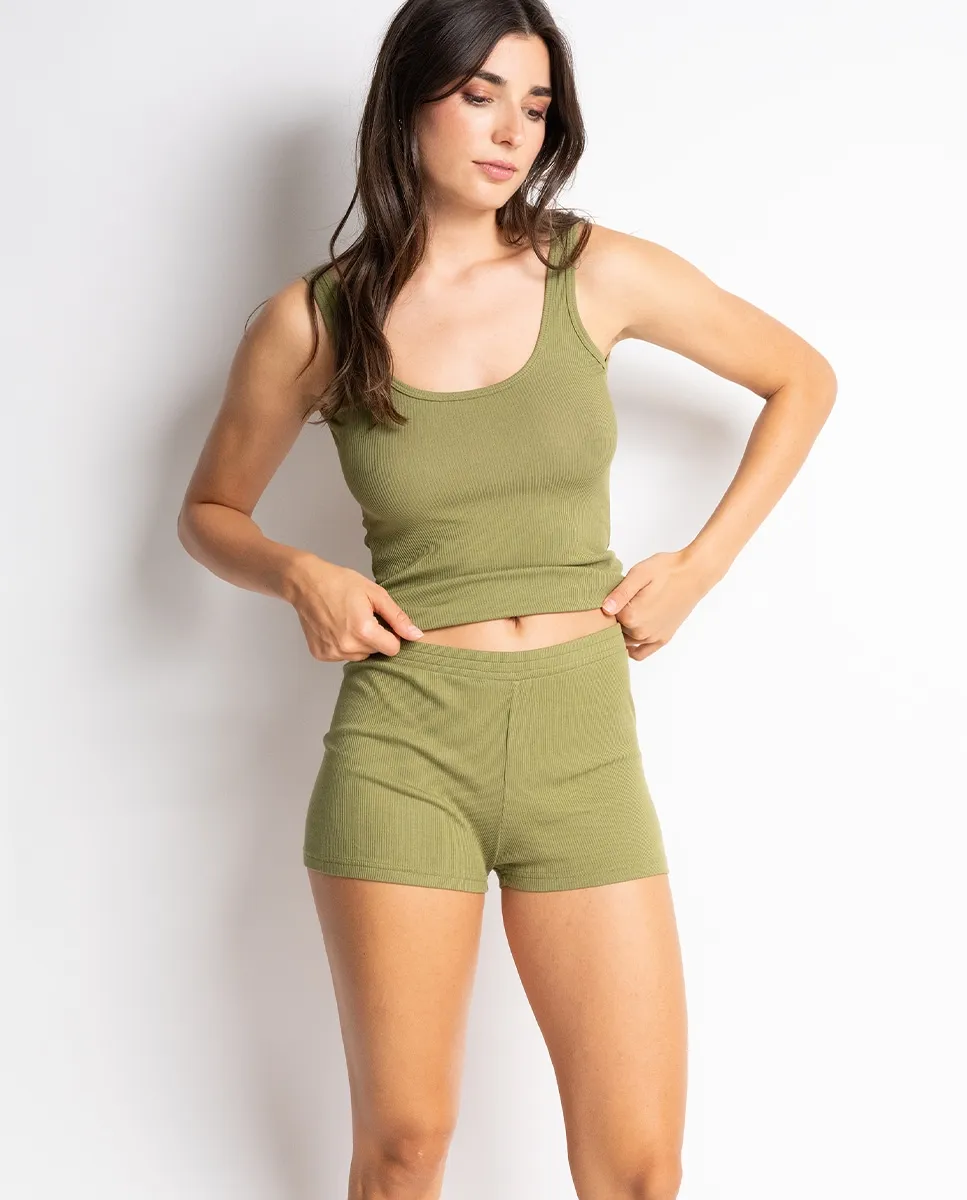 

Пижамные штаны из хлопка модал Kate Passionata, оливковый зеленый