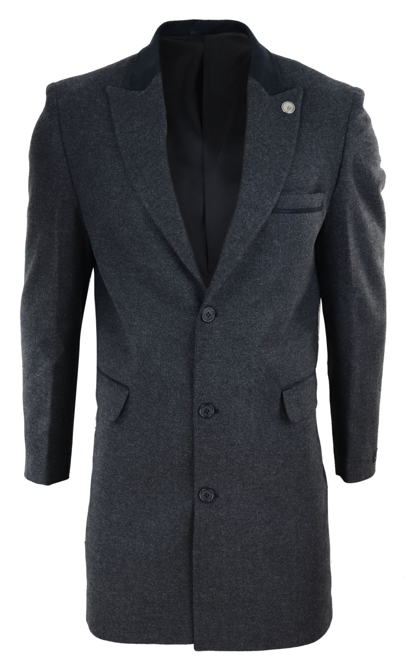 

Длинное пальто 3/4 из твида с узором «ёлочка» Peaky Blinders TruClothing, цвет charcoal, Черный, Длинное пальто 3/4 из твида с узором «ёлочка» Peaky Blinders TruClothing, цвет charcoal
