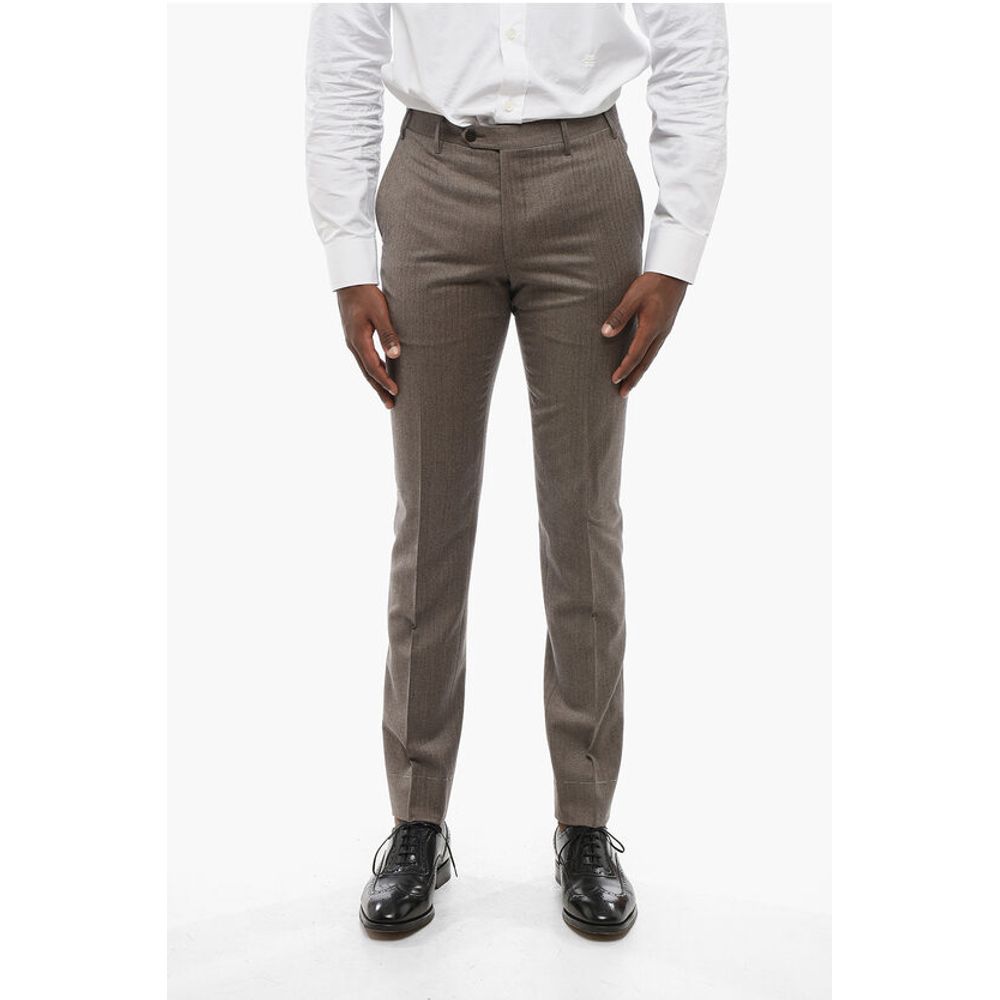 

Брюки из смеси кашемира с узором «елочка» Corneliani, Gray