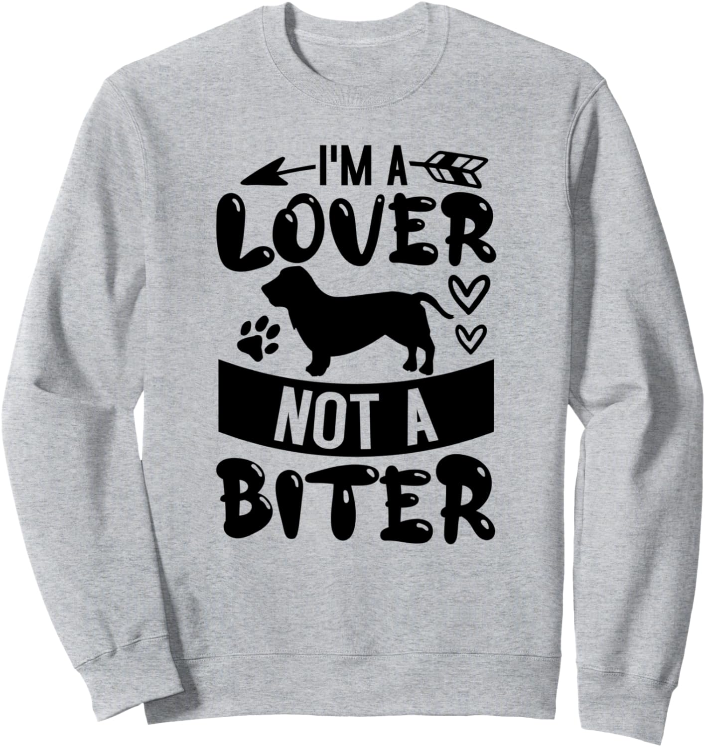 

Я - любящий, а не озлобленный человек - забавная толстовка для любителей собак I'M A Lover Not A Biter, серый