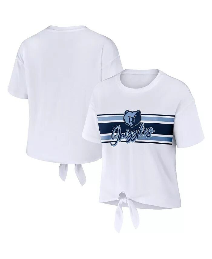 

Женская белая футболка с завязкой спереди Memphis Grizzlies Wear By Erin Andrews