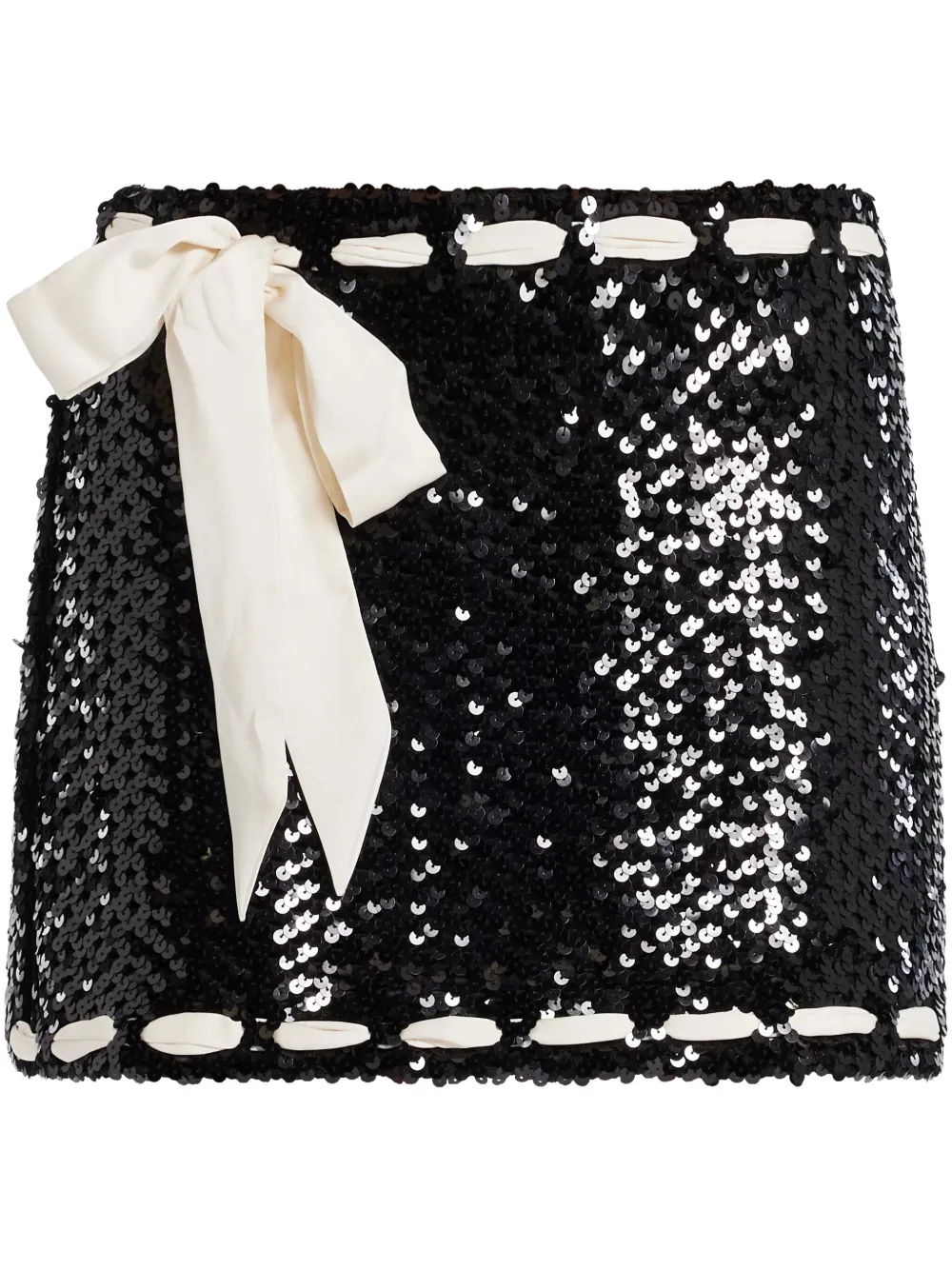 

Мини-юбка с бантом LoveShackFancy, черный