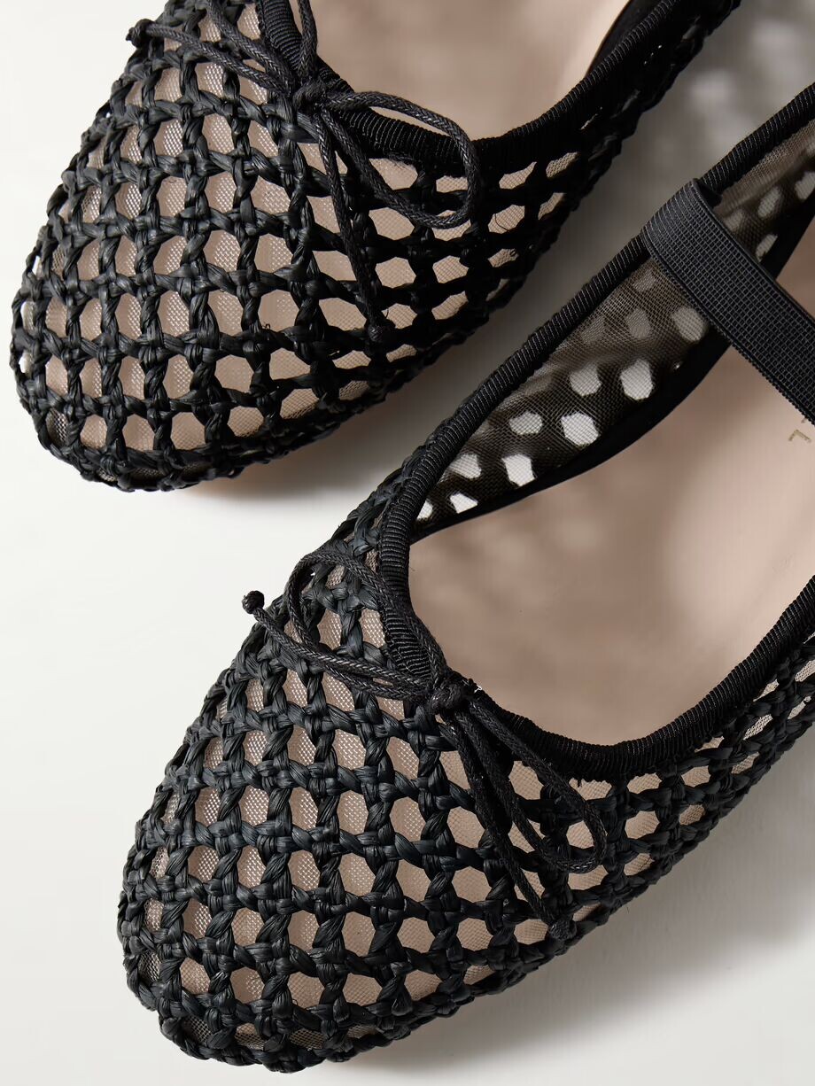Балетки Mary Jane из рафии Leonie с отделкой в ​​рубчик Loeffler Randall, черный — фото 4