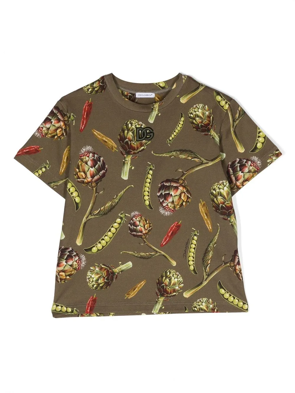 

Футболка с цветочным принтом Dolce & Gabbana Kids, зеленый