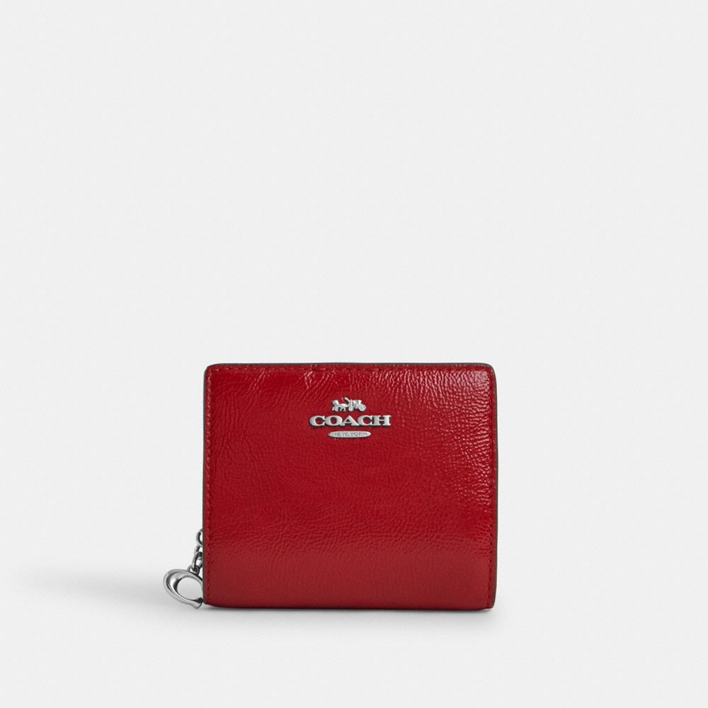 

Кошелек Snap COACH, цвет silver/red