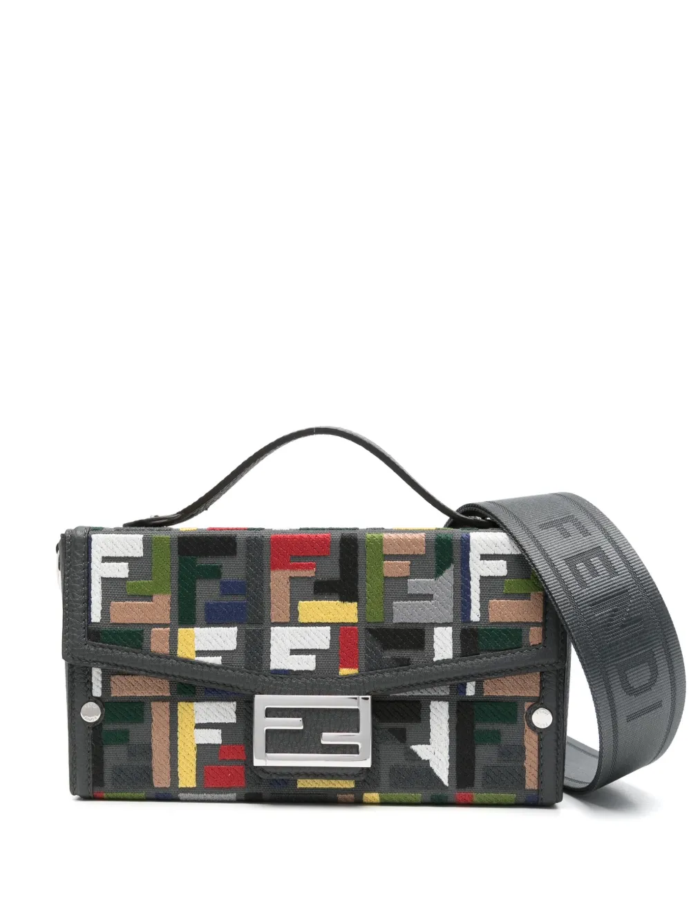 

Сумка-тоут Baguette Soft Trunk FENDI, серый