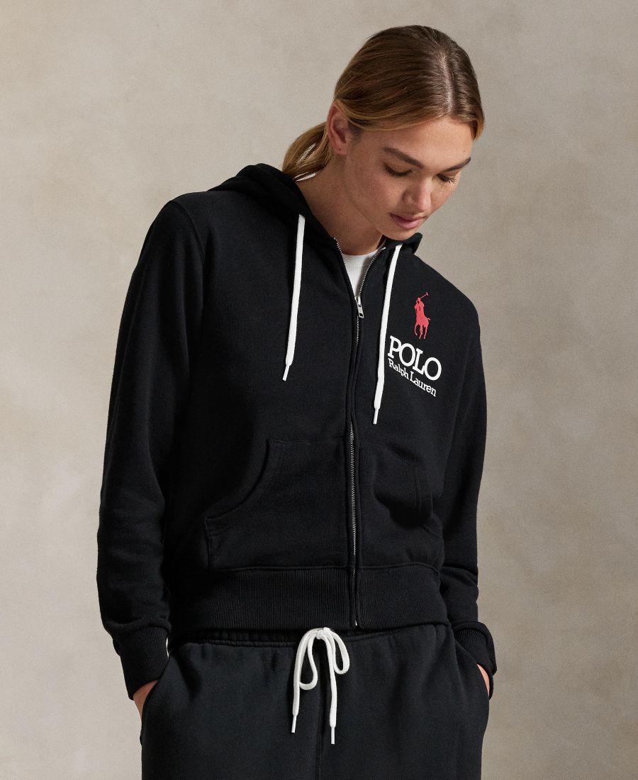 

Женская легкая флисовая толстовка на молнии Big Pony Polo Ralph Lauren, Polo Black