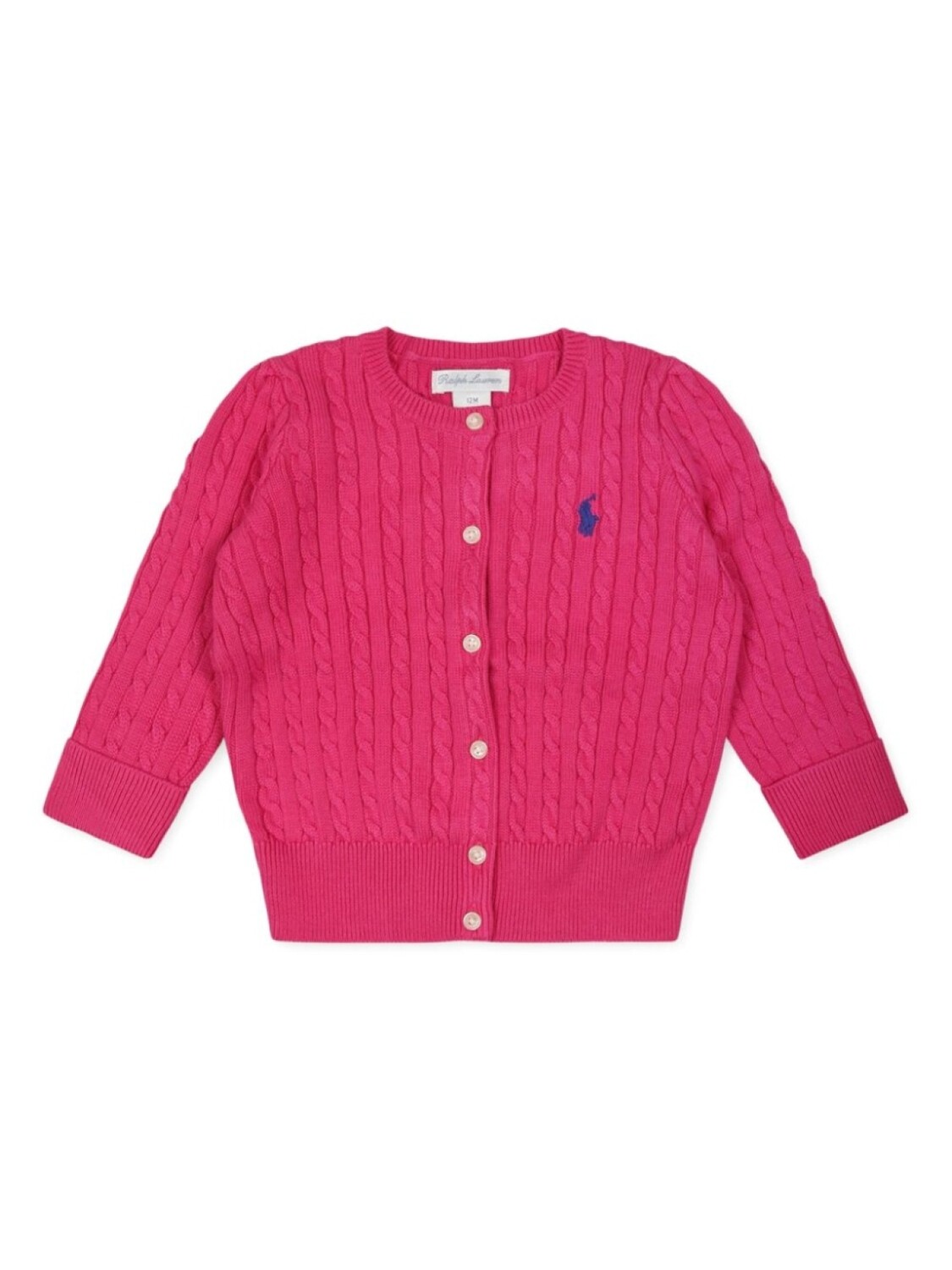 

Кардиган POLO RALPH LAUREN KIDS с косичной вязкой, розовый