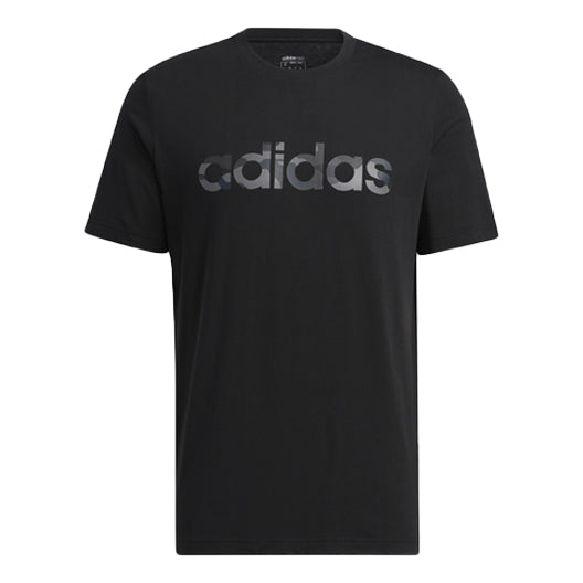 

Футболка adidas neo Camouflage Logo Printing Sports Round Neck Short Sleeve Black HE4557