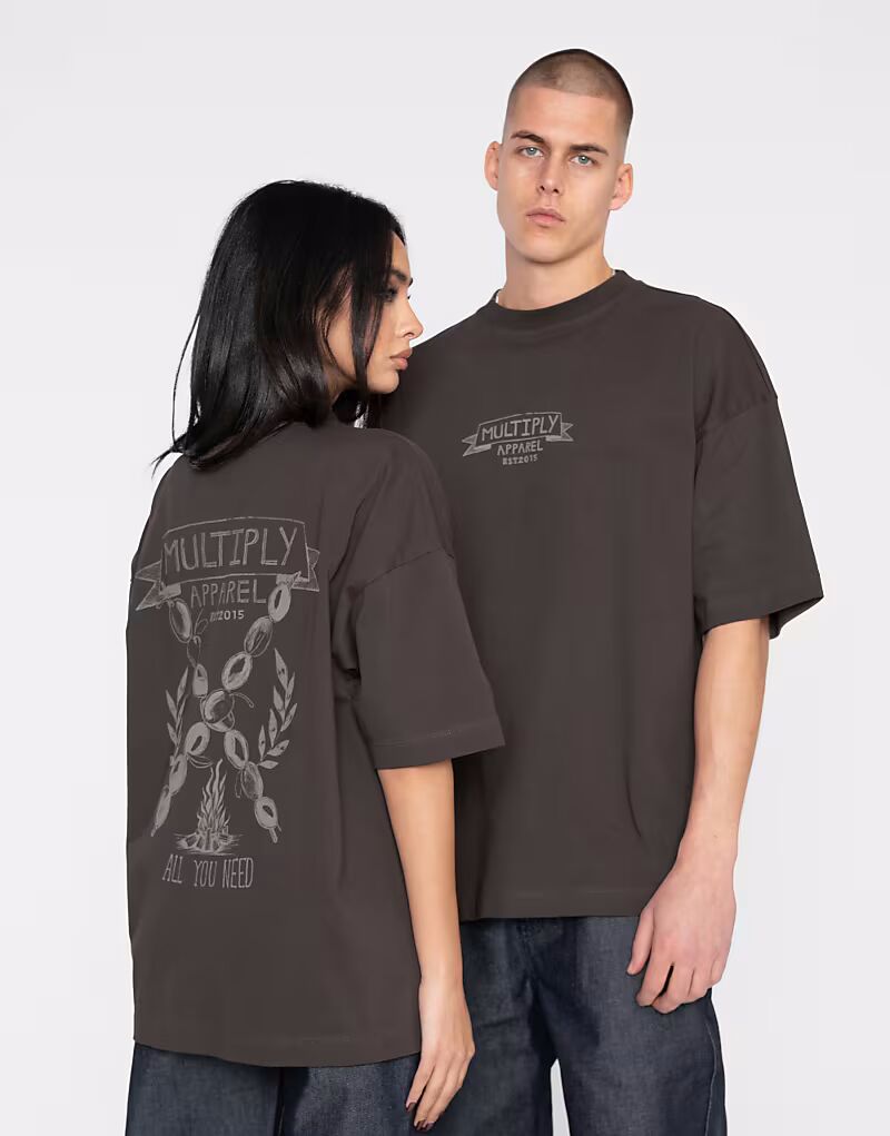 

Футболка оверсайз Multiply Apparel All You Need цвета турецкий кофе