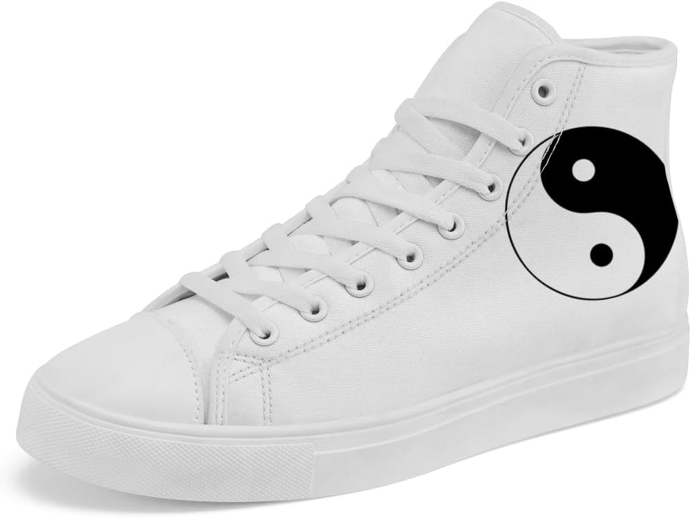 

Высокие кеды Yin и Yang на шнуровке, повседневная обувь для женщин и мужчин Chebing, белый