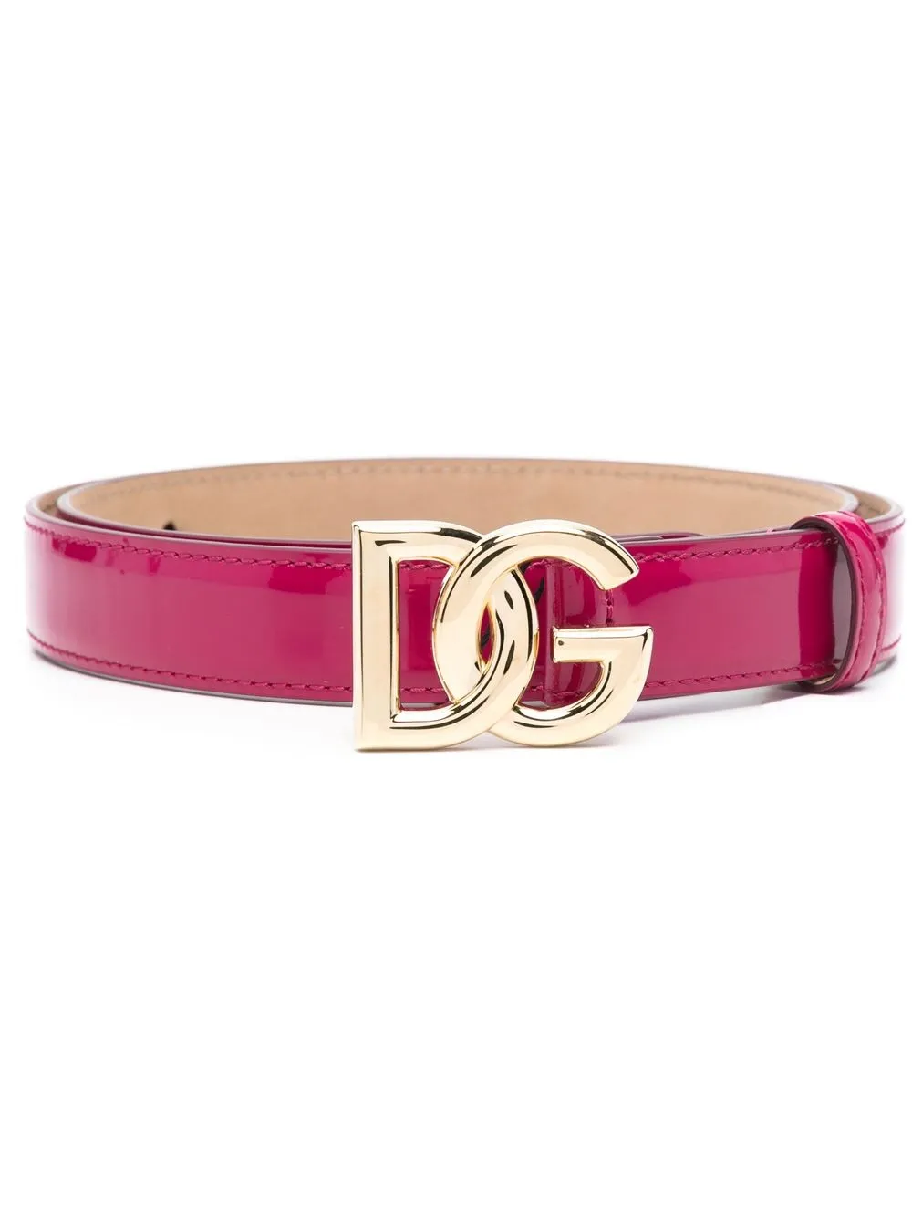 

Лакированный ремень с пряжкой-логотипом DOLCE & GABBANA, розовый