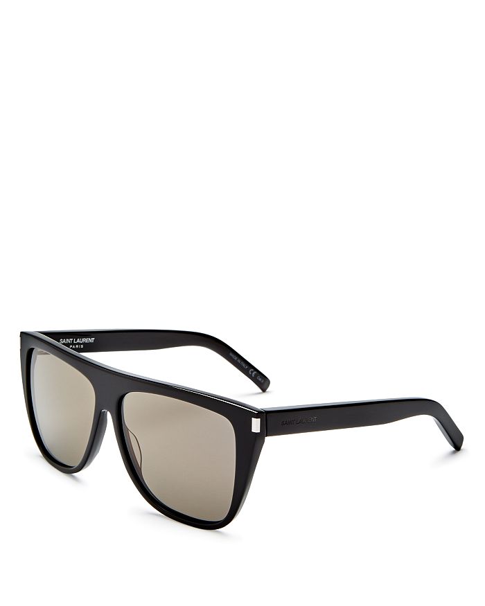 

Прямоугольные солнцезащитные очки Flat Top, 59 мм SAINT LAURENT, черный