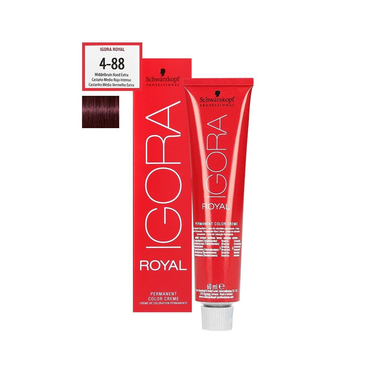 

Schwarzkopf Professional, Игора Роял, краска для волос 4-88, 60 мл