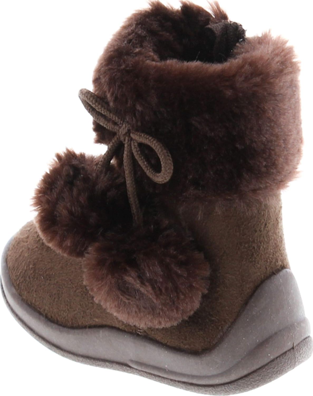 Детские ботинки с помпоном на плоской подошве Kali Footwear, Brown — фото 3