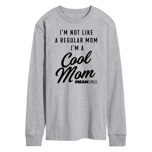 

Мужская футболка с длинным рукавом и принтом «Злые девчонки: крутая мамочка» Licensed Character, серый