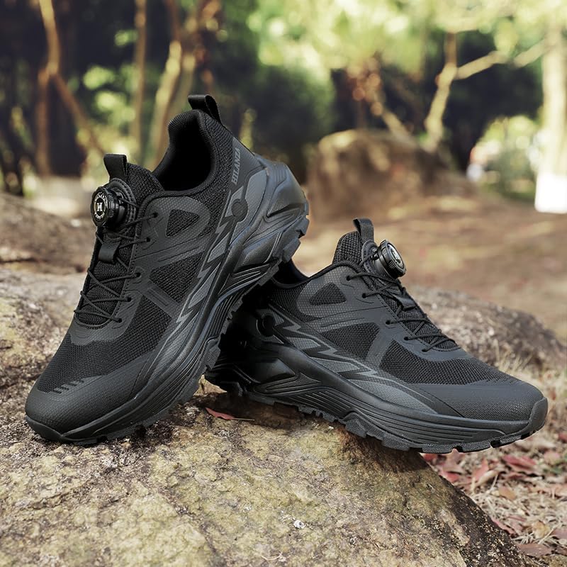 Кроссовки для трейлраннинга Hilanza All-Black, сетчатые спортивные кроссовки, противоскользящие походные ботинки Generic — фото 2