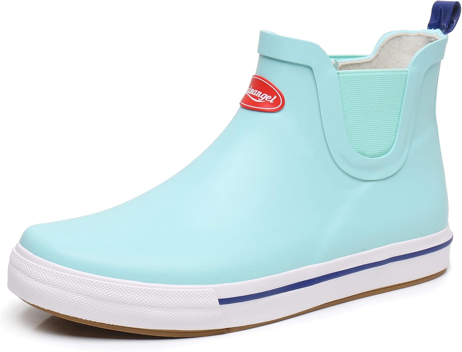 

Дождевые сапоги RAINANGEL для женщин и мужчин, унисекс, до щиколотки, противоскользящие, удобные, легкие, для работы в саду и на открытом воздухе, водонепроницаемые сапоги для рыбалки, светло-голубой