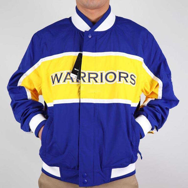 Куртка nba golden state warriors basketball sports colorblock jacket blue Nike, синий — фото 3