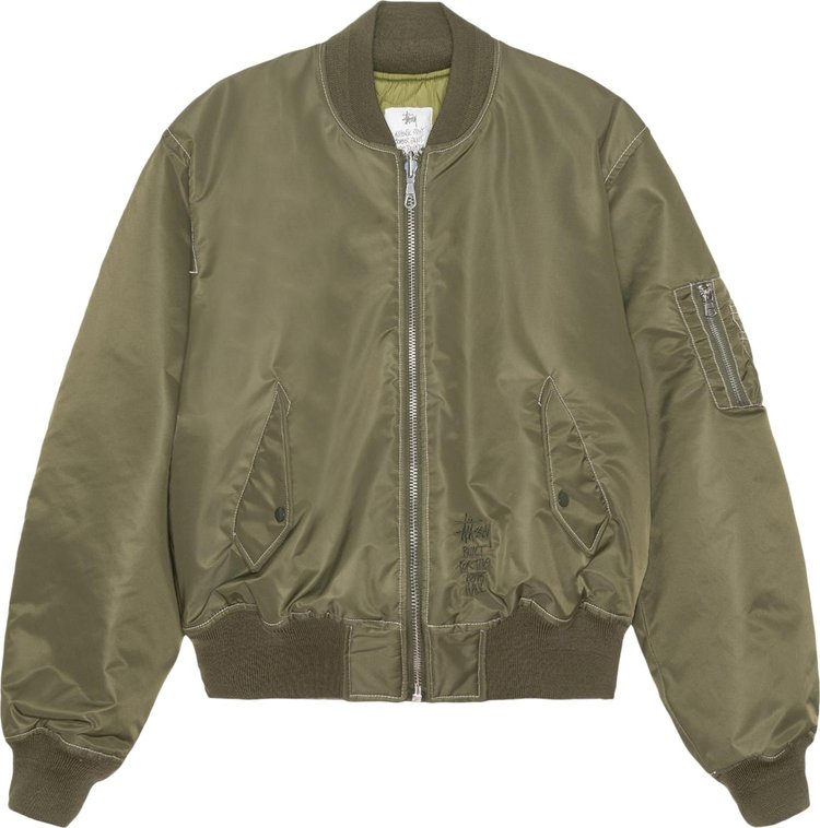 

Куртка Stussy Built Reversible Bomber 'Olive', зеленый