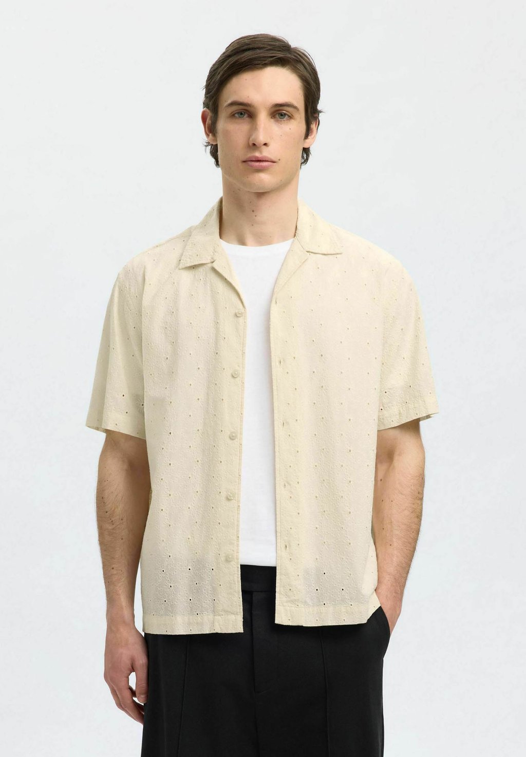 

Рубашка KURZARM BRODERIE ANGLAISE Selected Homme, кремовый