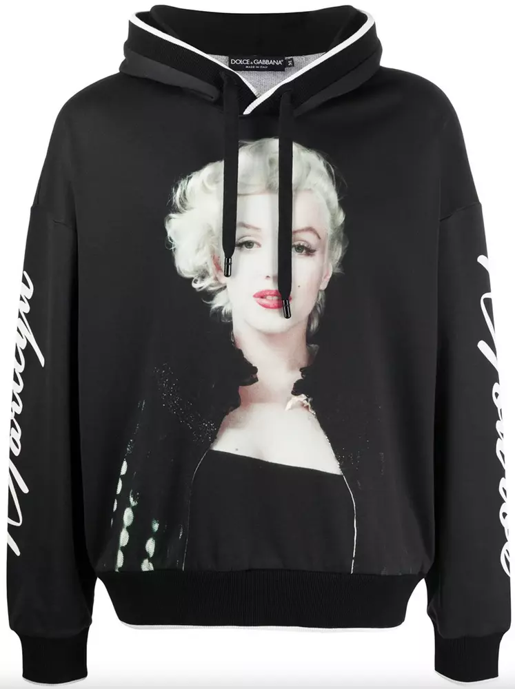 

Хлопковая толстовка с капюшоном в память о культовой актрисе Dolce & Gabbana, черный