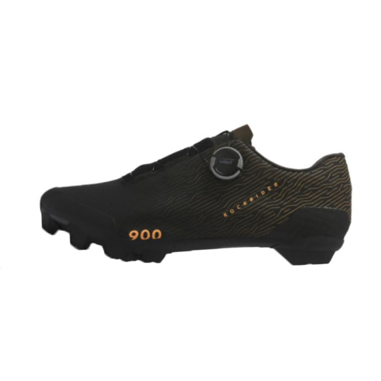 

Амортизирующие износостойкие низкие велотуфли мужские черные оранжевые DECATHLON