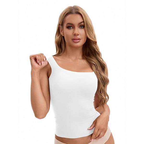 

Женский топ u-back с встроенным бюстгальтером silky no show Inspire Chic, White