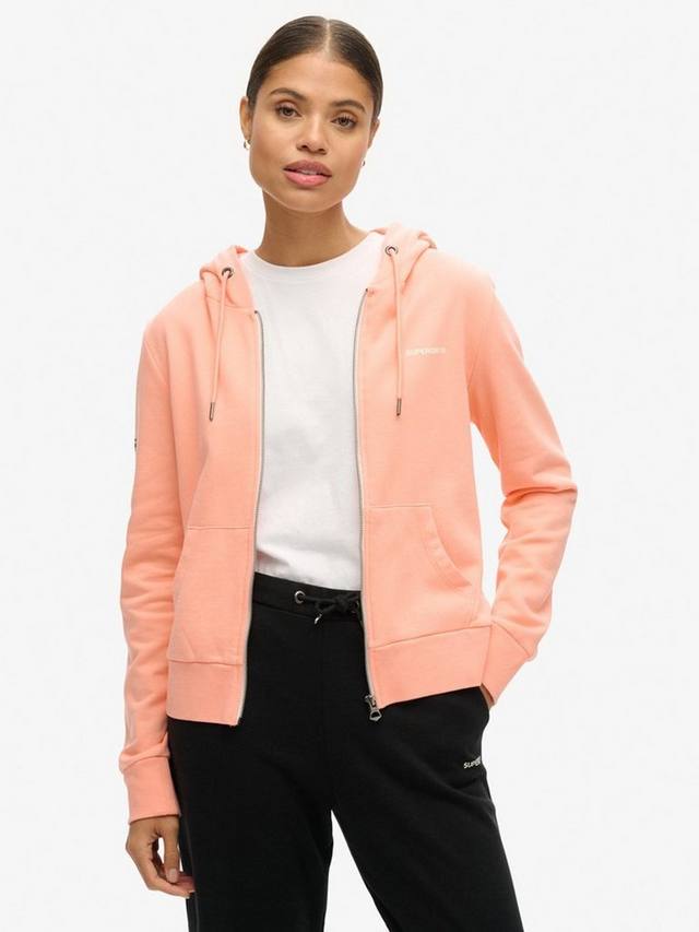 

Толстовка с капюшоном на молнии Superdry, цвет Peach Amber Pink