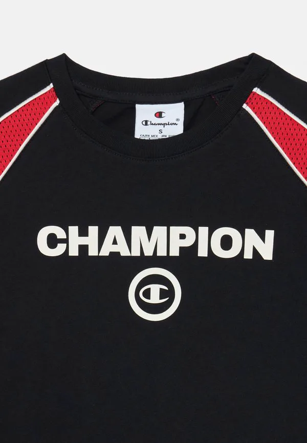 Городская футболка унисекс с круглым вырезом и принтом Champion, Black — фото 3