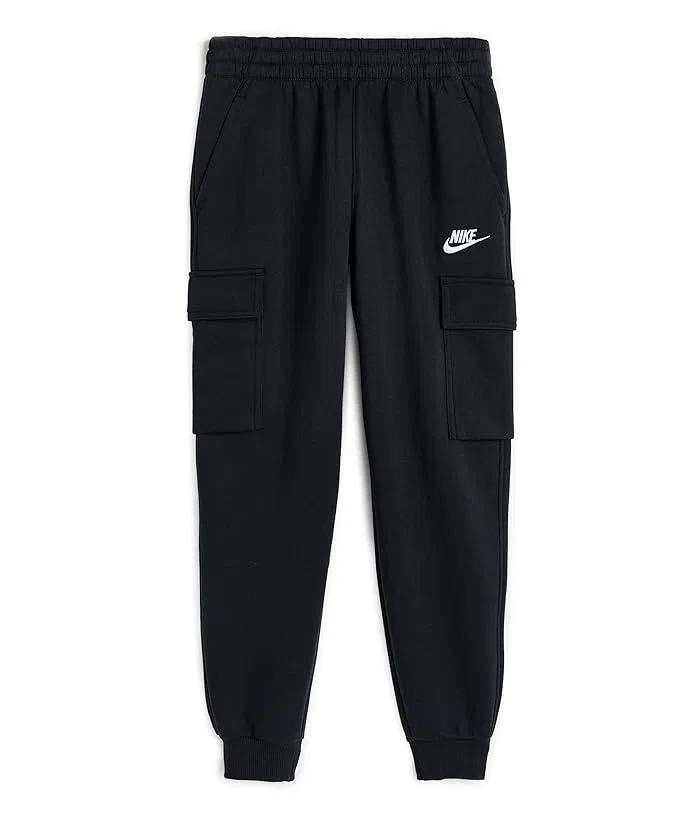 Штаны Nike Kids NSW Club Fleece Cargo, Black/Black/White