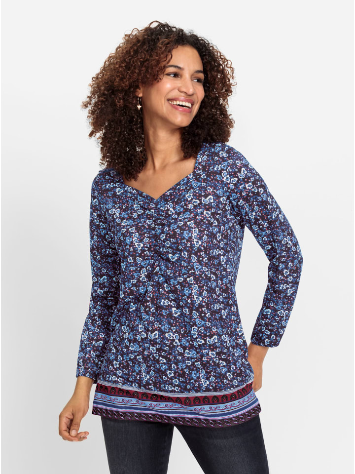 

Рубашка с длинными рукавами в темно-синем и небесно-голубом узоре WITT WEIDEN