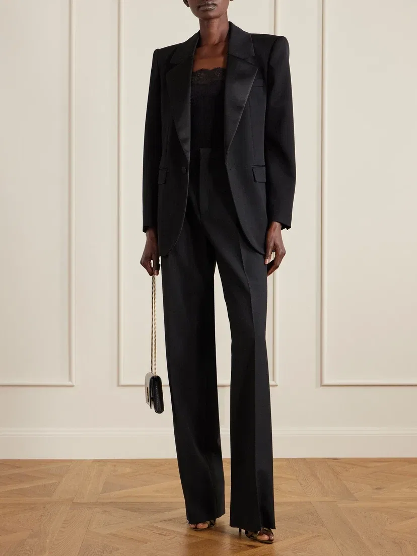 Атласные босоножки Кейт с ремешком на пятке SAINT LAURENT — фото 4