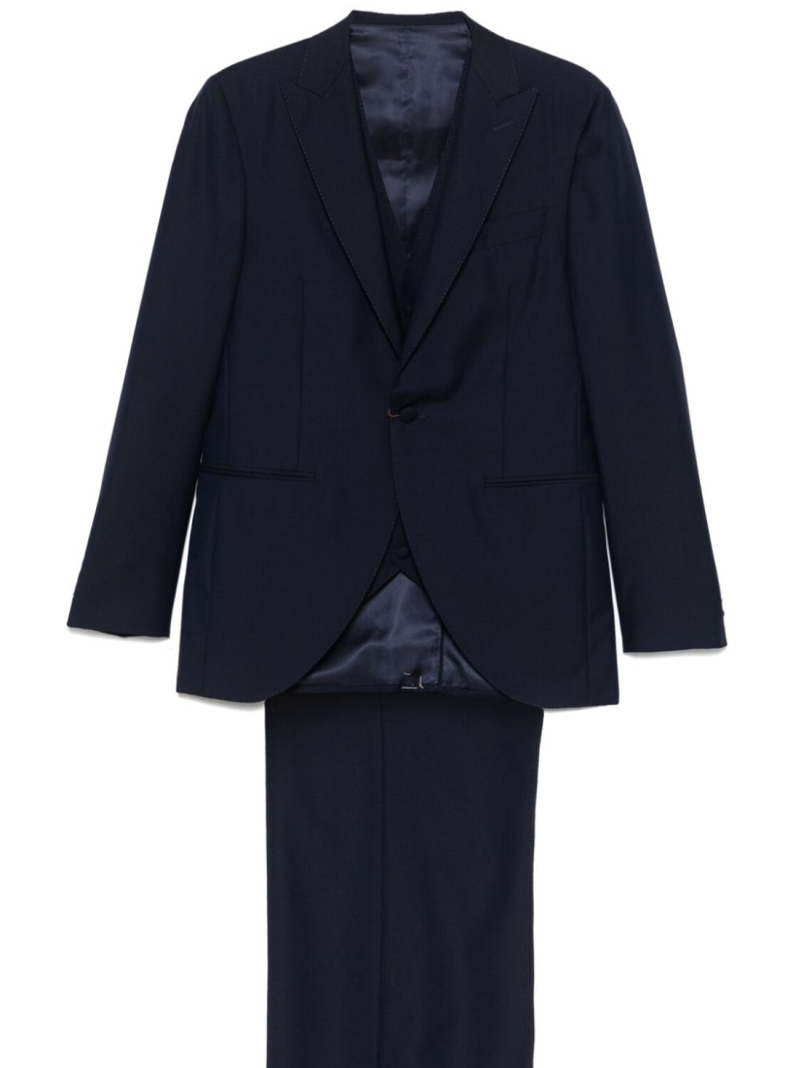 

Canali шерстяной костюм-тройка, синий