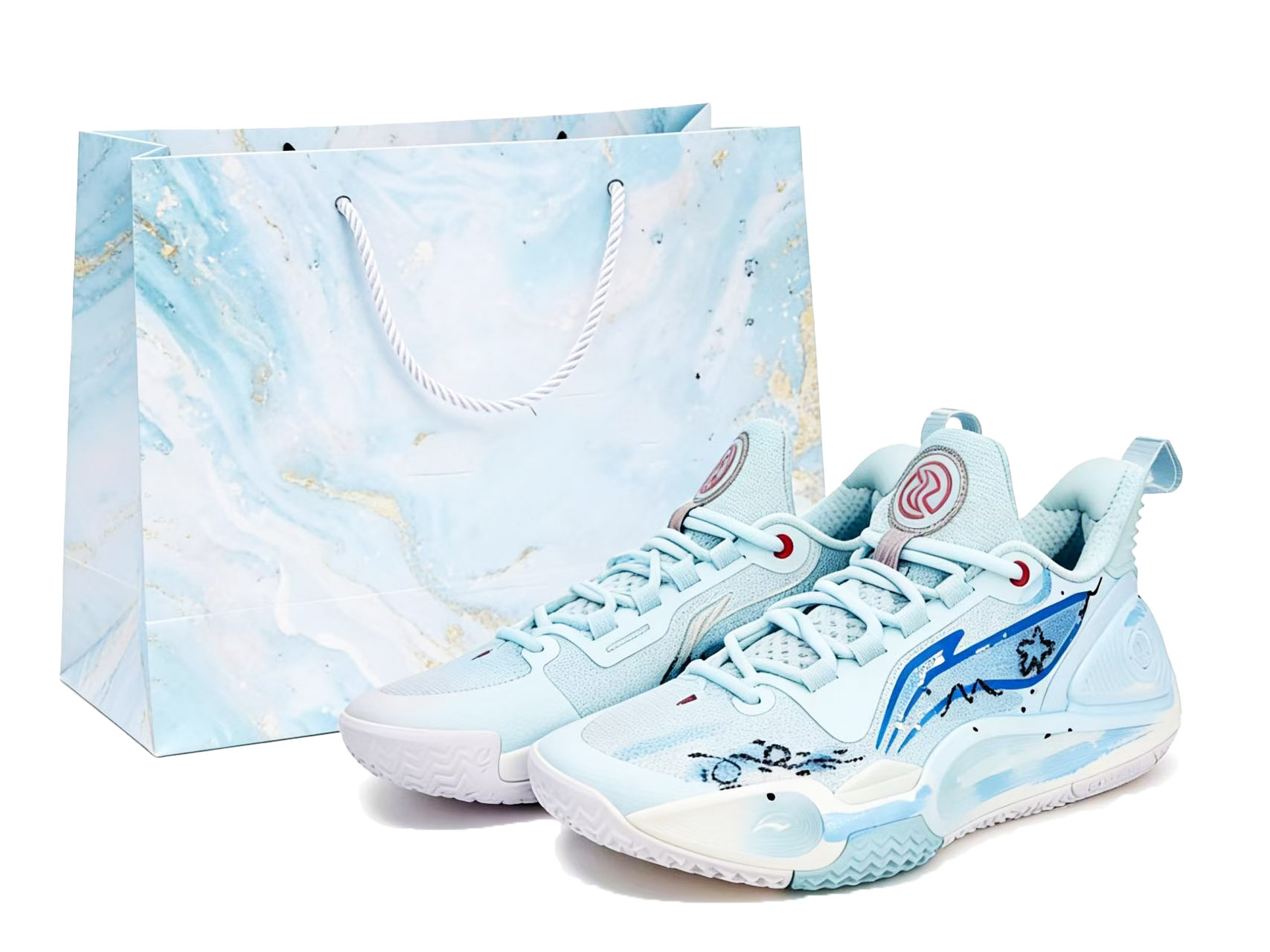 

Баскетбольные кроссовки Li Ning Speed 9 с амортизацией, противоскользящей и износостойкой подошвой, низкие, унисекс, синие