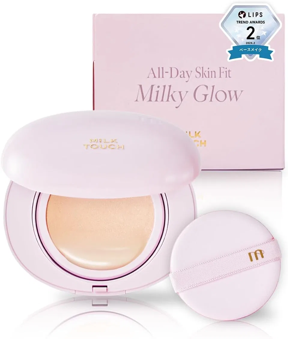 Тональное средство Milktouch All-Day Skin Fit Milky Glow Cushion 01 Rosy Ivory Белый жемчуг SPF50+
