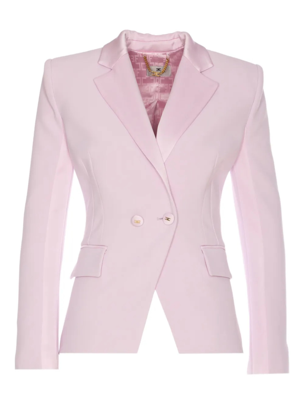 

Двубортный блейзер Elisabetta Franchi, розовый