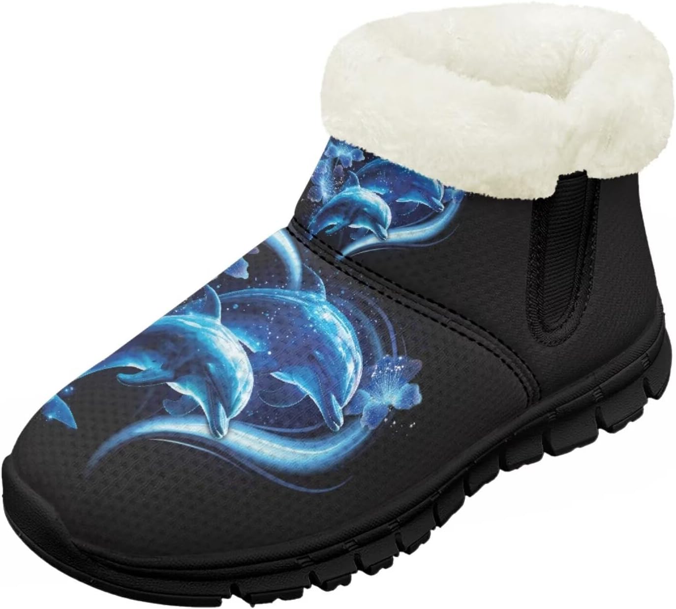 

Детские зимние ботинки для девочек с меховой подкладкой, с короткой подошвой, противоскользящие, легкие уличные теплые ботинки для малышей Pointodoor, Blue Dolphin