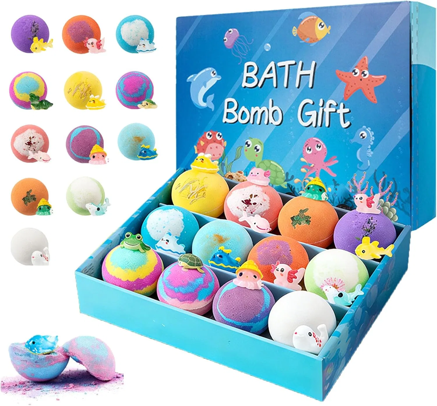 Набор бомбочек для ванны с игрушками внутри, 12 шт. Generisch, 12Pack-A