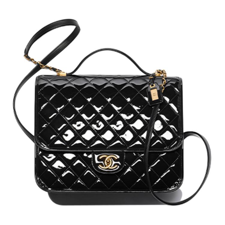 

CHANEL 22К осенне-зимний женский рюкзак из лаковой кожи черный