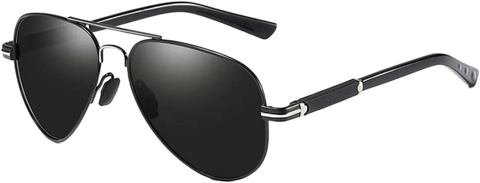 

Авиационные фотохромные поляризованные солнцезащитные очки для мужчин, очки-хамелеон для женщин, очки с защитой от бликов для вождения UJNHGQ, Black Silver-gray