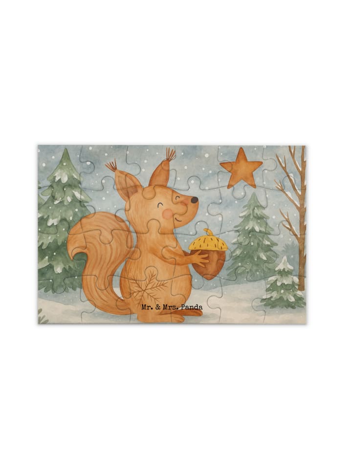 

Mr. & Mrs. Panda Рождественская головоломка с изображением белки, без слов, белого цвета