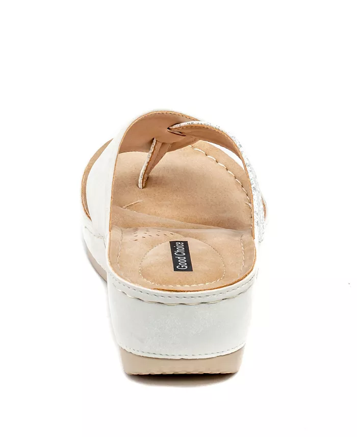 Женские босоножки на танкетке Dafni Thong Comfort Gc Shoes, белый — фото 3