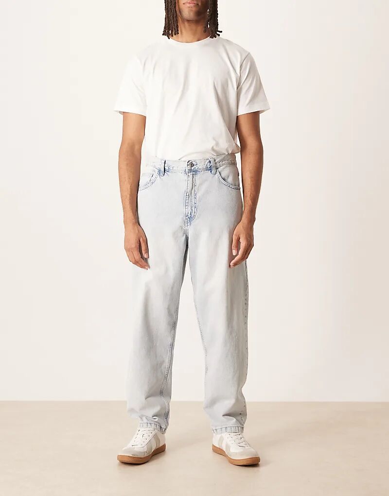 

Джинсы прямого кроя ASOS DESIGN свободного кроя из выбеленного материала